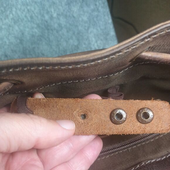 STS Ranch Leather Cowhide Calf Hair Crossbody Bag Purse Brown Rustic Cowgirl - Picture 6 of 9